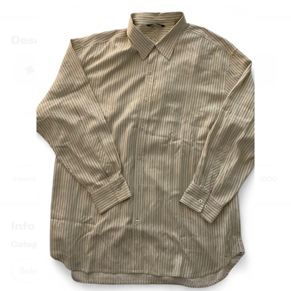 Tommy Bahama Other - Tommy Bahama Tan Striped Button Down Shirt with Dandelion Embroidery Detail